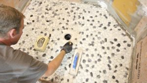 Set Pebble Stone Shower Floor