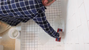 Grouting Shower Pan with Spectralock