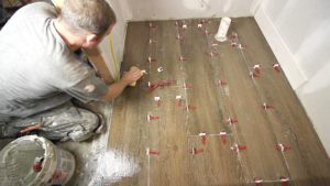 Setting Tile Basement Floor