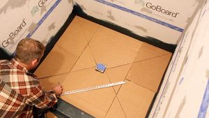 Tile Shower Floor Template with Cardboard