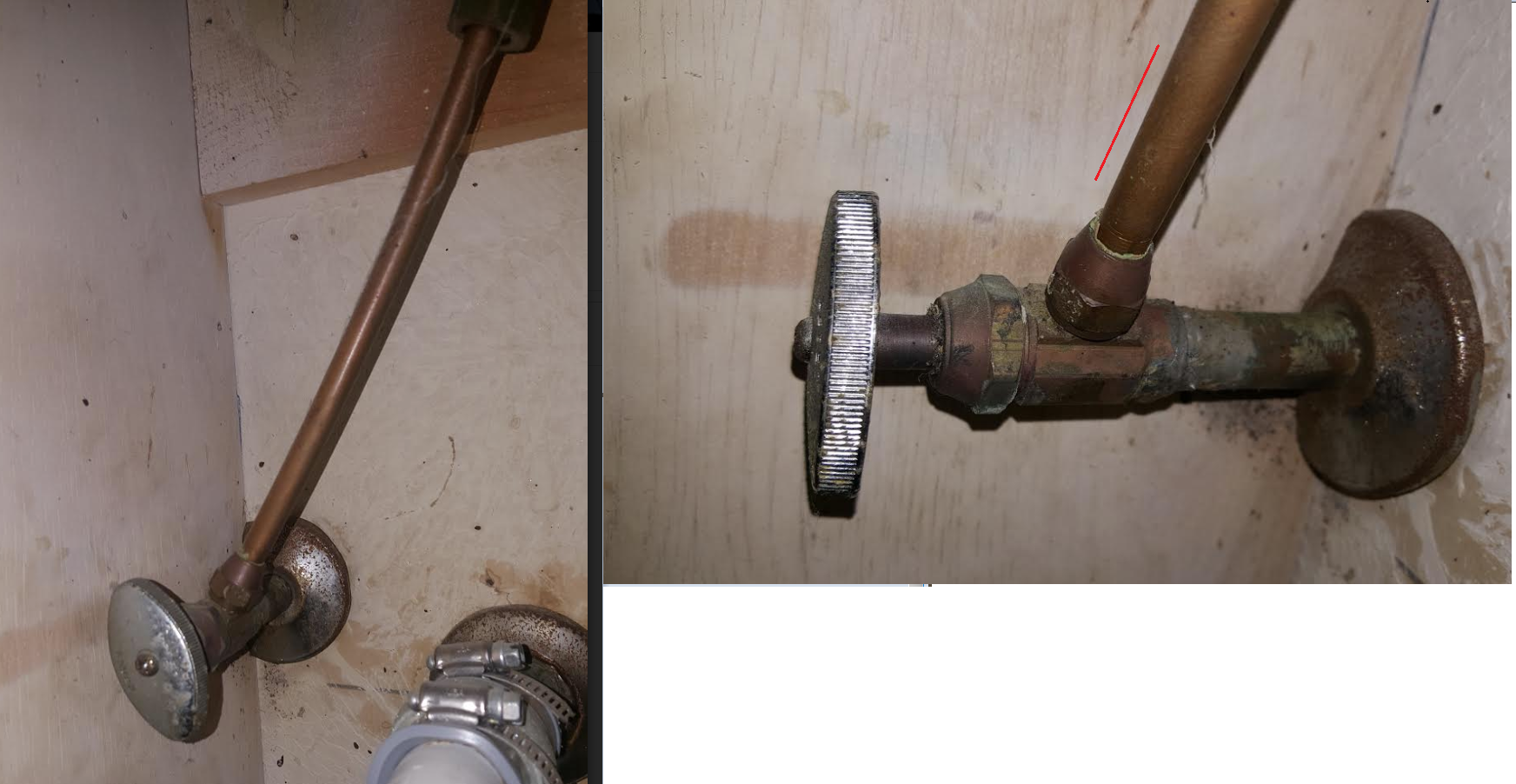 old bathroom sink shut off valve